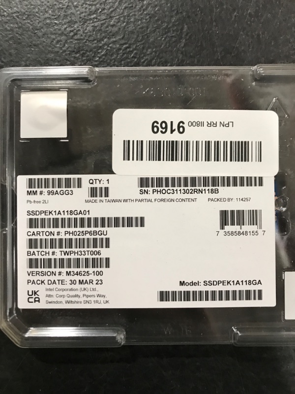 Photo 3 of Intel Optane SSD P1600X M.2 2280 118GB PCIe 3.0 x4, NVMe 3D XPoint Enterprise Solid State Disk