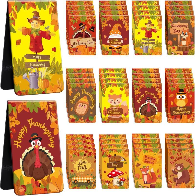 Photo 1 of 2 PACK Cholemy 36 Pcs Thanksgiving Bookmarks for Kids Thanksgiving Magnetic Bookmarks for Women Fall Gifts for Kids Funny Bookmarks Thanksgiving Party Favors for Autumn Ideal Birthday Holiday Gift 