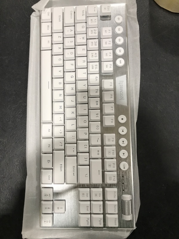 Photo 1 of  Redragon K621 Horus TKL Wireless RGB Mechanical Keyboard, 5.0 BT/2.4 Ghz/Wired Three Modes 80% Ultra-Thin Low Profile BT Keyboard w/Dedicated Media Control & Clicky Blue Switches, White
