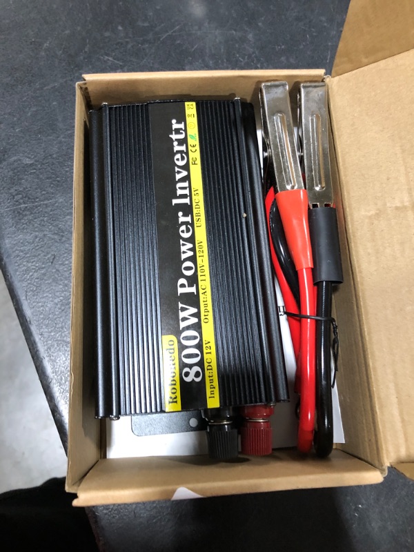 Photo 1 of Robonedo 800 Watt Power Inverters for Vehicles, Car Inverter DC 12v to 110v AC Converter for Car Cigarette Lighter, Modified Sine Wave Inverters with 2 AC Outlets and 2.4A USB Ports for RV Camping 800W