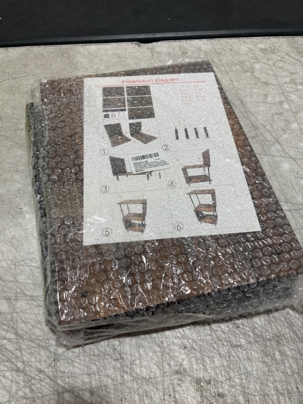 Photo 1 of Fumingpal Geometric Bookcase - 3 Tier Rustic End Table Wooden S-Shaped Size Table Nightstand Small Bookshelf for Small Spaces for Living Room Bedroom Home Office 3-Layer Bookshelf