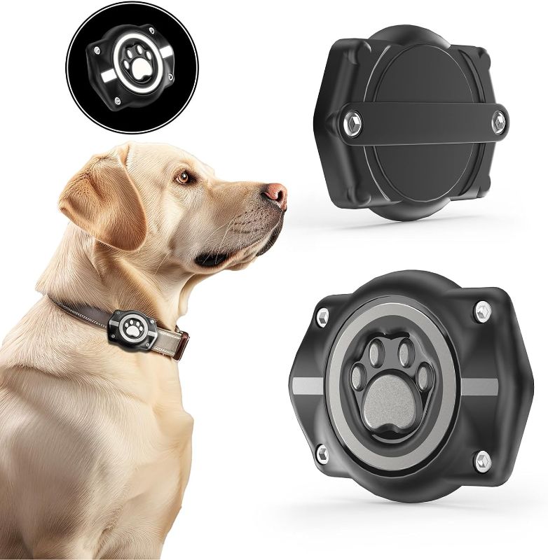 Photo 1 of Reflective AirTag Dog Collar Holder(1 Pack), IP68 Waterproof Airtag Holder for Dog Collar, Hard TPU Air Tag Dog Collar, Ultra-Durable Dog & Cat Collars...
