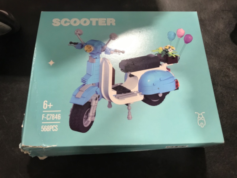 Photo 2 of Bourvill Motorcycle Vehicle Scooter Building Kit, Compatible with Lego Vespa, Cute Educational Building Toys for Kids, Great Gifts for Adult Boys Girls 6-12 Years Old (568 Pieces) Motorcycle Vehicle Scooter Kit