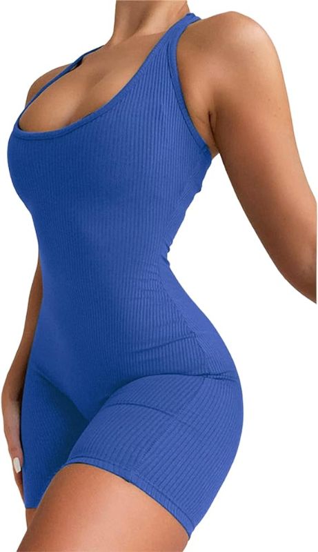 Photo 1 of ECHOINE Womens One Piece Yoga Ribbed Jumpsuit Sexy Tank Top Backless Jumpsuits Clubwear SIZE S 