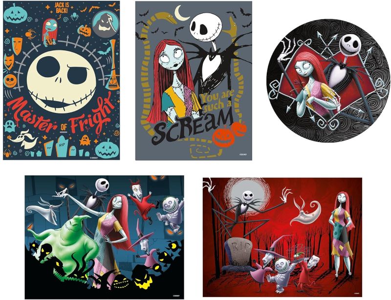 Photo 1 of Ceaco - 5 in 1 Multipack - Disney - Tim Burton's The Nightmare Before Christmas - (2) 300 Piece, (2) 500 Piece, (1) 750 Piece Jigsaw Puzzles
