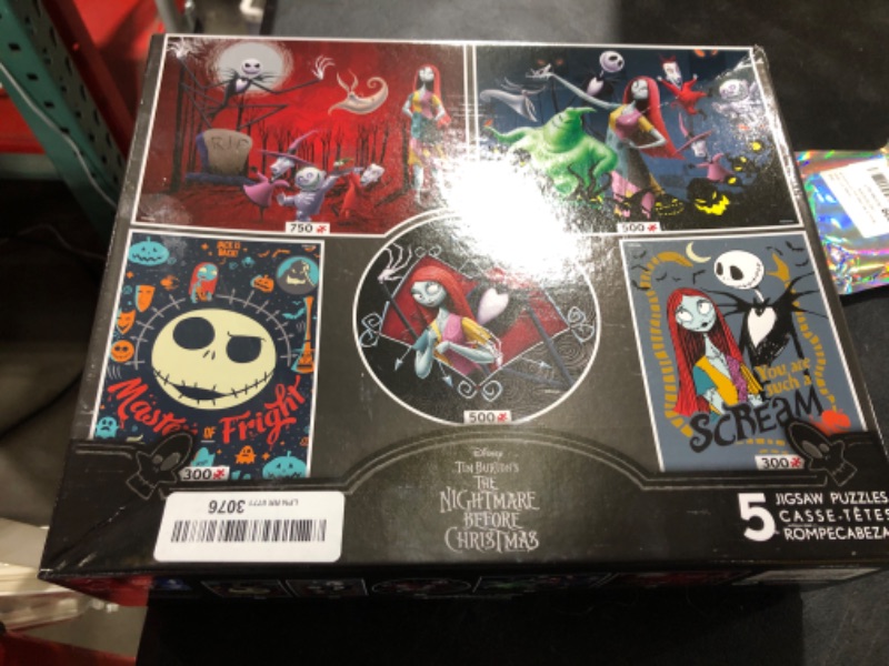 Photo 2 of Ceaco - 5 in 1 Multipack - Disney - Tim Burton's The Nightmare Before Christmas - (2) 300 Piece, (2) 500 Piece, (1) 750 Piece Jigsaw Puzzles -- PARTIAL SET
