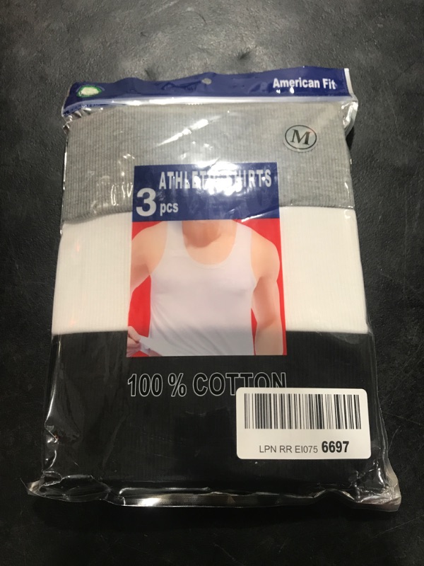 Photo 2 of 3 Pack Men's A-Shirt Tank Top Gym Workout Undershirt (Slim and Muscle Fit ONLY)