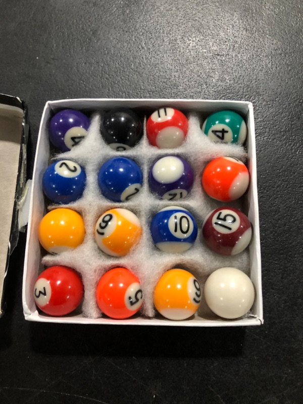 Photo 2 of 16PCS Mini Billiard Balls Set, 2.5cm/0.98inch Mini Pool Ball Set, Resin Children Billiard Ball, for Recreation Games