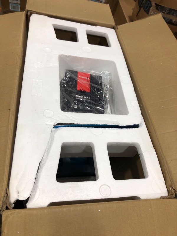 Photo 1 of 30" Range Hood, GASLAND Chef GR30SP Glass Wall Mount Range Hood, 3 Speed 350 CFM Ducted Kitchen Hood with LED Lights, Push Button Control, Convertible Chimney, Aluminum Filter
