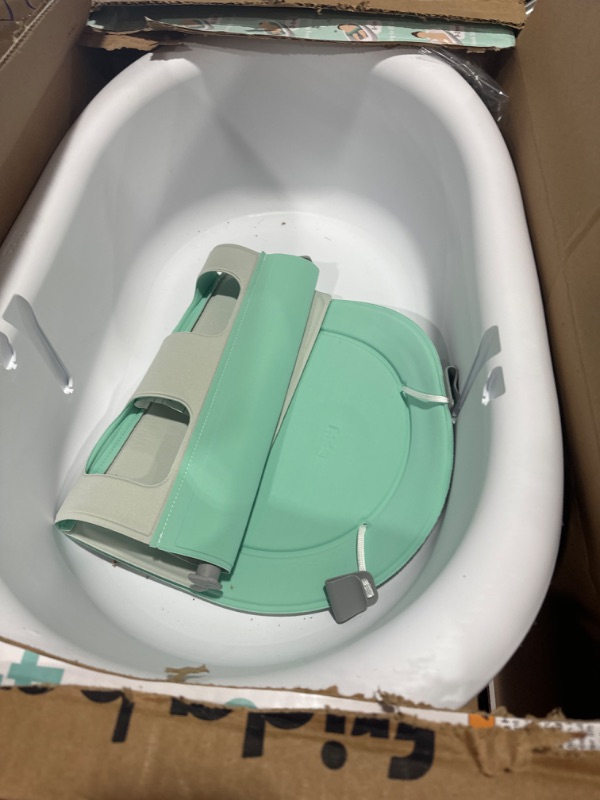 Photo 2 of 4-in-1 Grow-with-Me Bath Tub by Frida Baby Transforms Infant Bathtub to Toddler Bath Seat with Backrest for Assisted Sitting in Tub