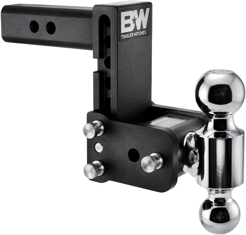 Photo 1 of B&W Trailer ches Tow & Stow Adjustable Trailer Hitch Ball Mount - Fits 2" Receiver, Dual Ball (2" x 2-5/16"), 5" Drop, 10,000 GTW - TS10037B