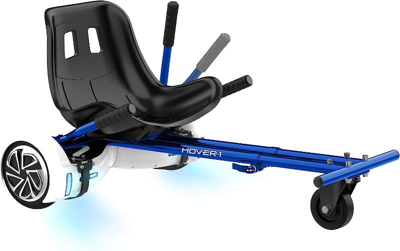 Photo 1 of Hover-1 Buggy Attachment | Compatible with All 6.5" & 8" Electric Hoverboards, Hand-Operated Rear Wheel Control, Adjustable Frame & Straps, Easy Assembly & Install Blue Scooter 