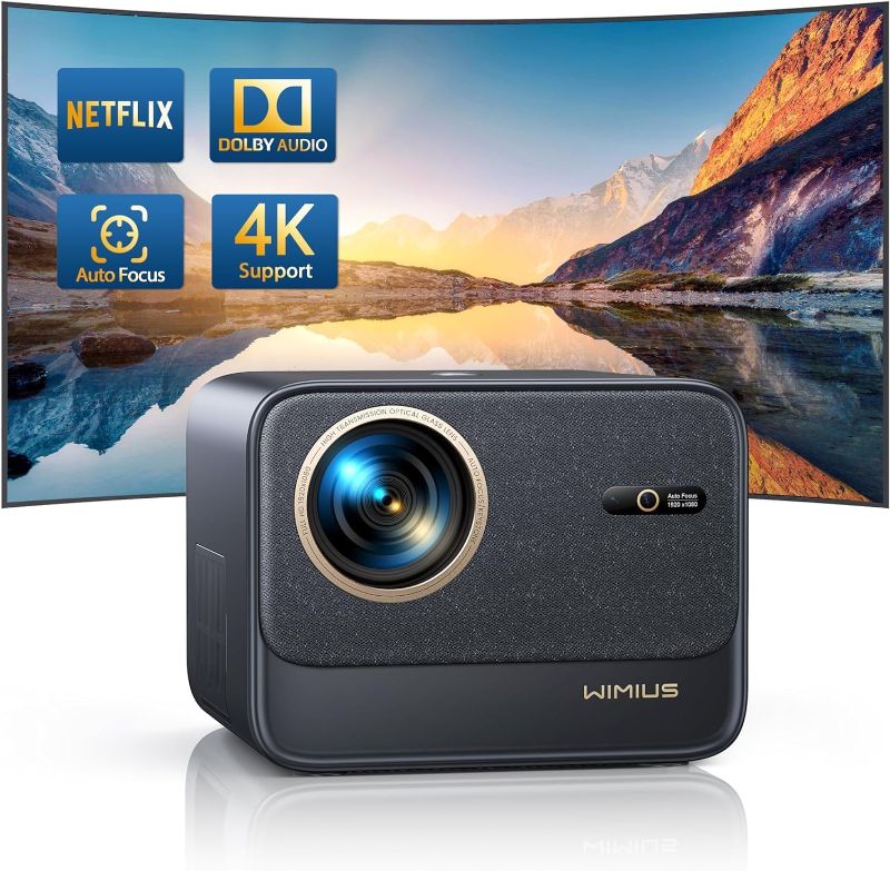 Photo 1 of [Netflix Certified & Dolby Audio] 4K Projector with Wifi6 & Bluetooth, WiMiUS 700ANSI Native 1080P 6D Auto Focus & Keystone Home Theater Smart Projector, Outdoor Movie Projecor with Netflix 7000+Apps
