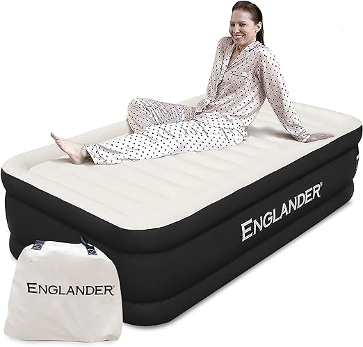 Photo 1 of Englander Air Mattress w/Built in Pump - Luxury Double High Inflatable Bed for Home, Travel & Camping - Premium Blow Up Bed for Kids & Adults
