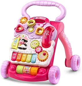 Photo 1 of VTech Sit-to-Stand Learning Walker, Pink., Easy Storage