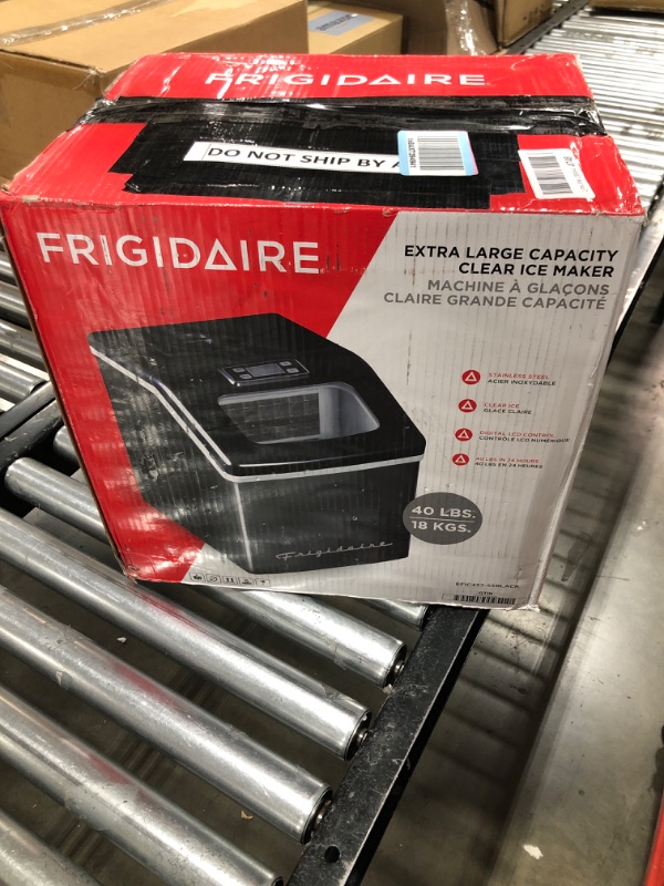 Photo 4 of Frigidaire EFIC452-SSBLACK XL Maker, Makes 40 Lbs. of Clear Square Ice Cubes A Day, Black Stainless & Perfect Stix Icebag10TT-100 Ice Bag with Twist Tie Enclosure, 10 lbs (Pack of 100) Maker + Ice Bag