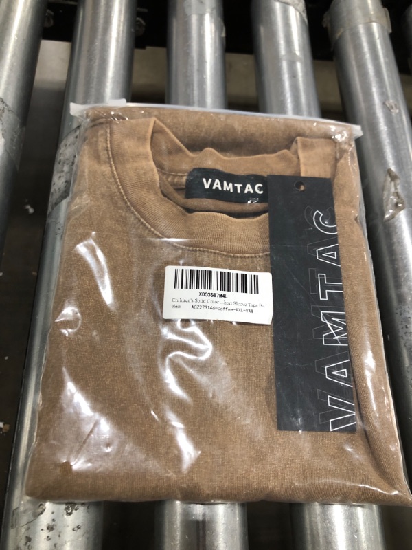 Photo 1 of Vamt Childrens Solid Color Short Sleeve Top Coffee