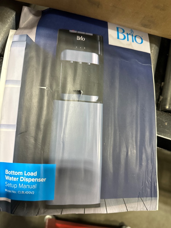 Photo 2 of Brio Bottom Loading Water Cooler Dispenser for 5 Gallon Bottles - 3 Temperatures with Hot, Room & Cold Spouts, Child Safety Lock, LED Display with Empty Bottle Alert, Stainless Steel
