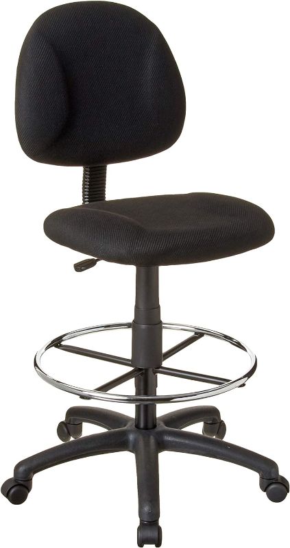Photo 1 of Boss Office Products Ergonomic Works Drafting Chair Without Arms in Black 