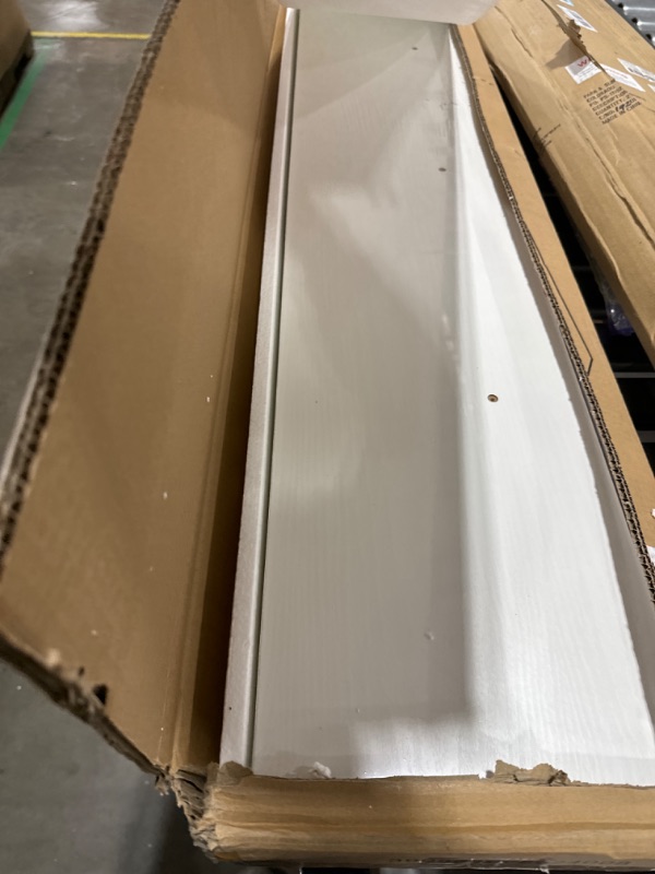 Photo 1 of Fun Memories Floating Shelves 48 Inch Long, 9 Inch Deep Wall Shelf for Fireplace Mantel, Rustic Farmhouse Wooden Shelves for Wall Decor Bathroom, Kitchen, Office, White, Set of 1 White 48"W x 9"D x 1.5"H, Set of 1