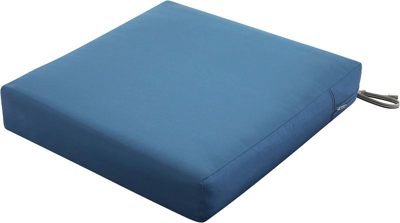 Photo 1 of Classic Accessories Ravenna Water-Resistant 23 x 23 x 5 Inch Outdoor Chair Cushion, Empire Blue, Outdoor Chair Cushions, Patio Chair Cushions, Patio Cushions
