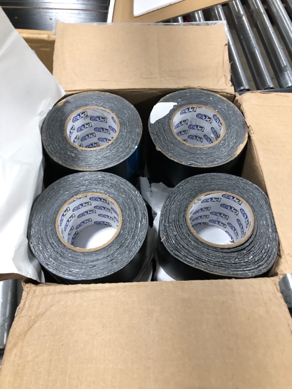 Photo 2 of PRO Tapes & Specialties Pro Flex Flexible Butyl All Weather Patch and Shield Repair Tape, 50' Length x 4" Width, Black (Pack of 12)
