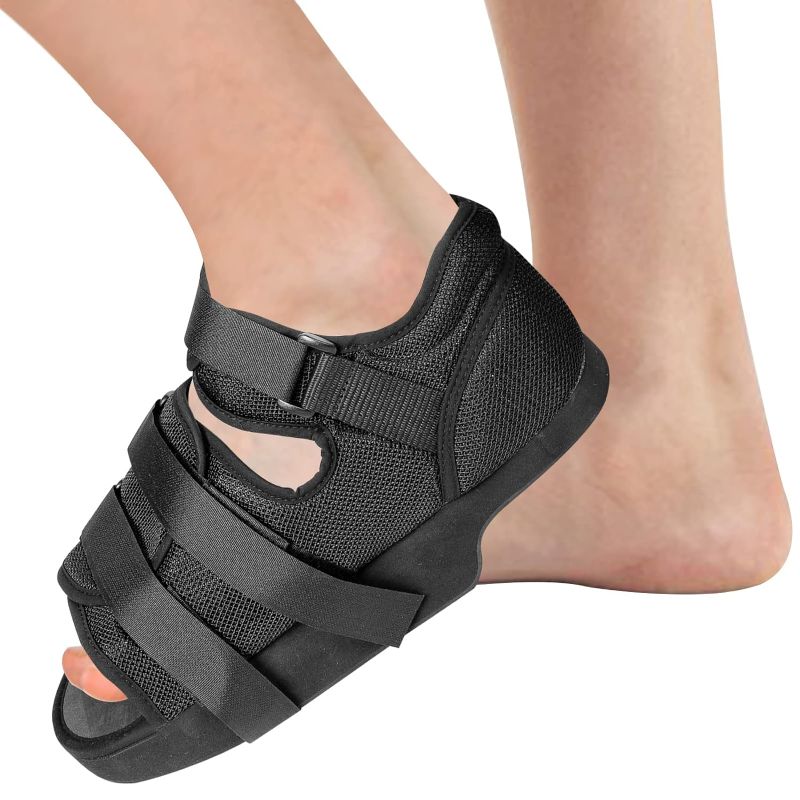Photo 1 of Shuyan Jiao Heel Wedge Healing Shoe Post Op Shoes Lightweight Heel Relief Medical Orthopedic Foot Brace Off-loading Shoes for Heel or Ankle Pain Ulcerations Feet Wounds for Men and Women (Large)
