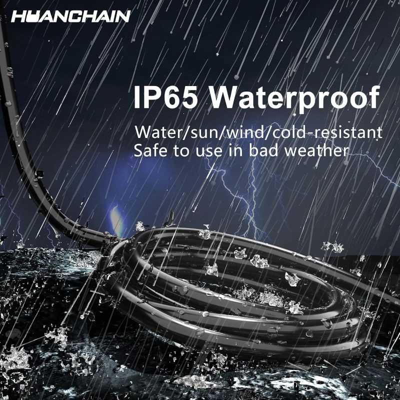 Photo 1 of HUANCHAIN Indoor Outdoor Black Extension Cord 25 ft Waterproof, 16/3 Gauge Flexible Cold-Resistant Appliance Cord Outside, 13A 1625W 16AWG SJTW, 3 Prong Heavy Duty Electric Cord, ETL
