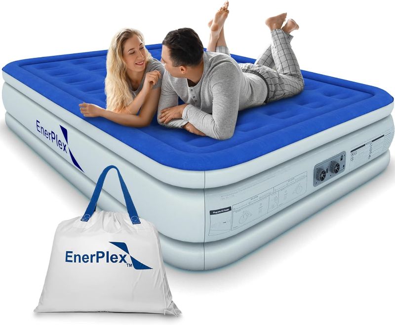 Photo 1 of EnerPlex Air Mattress with Built-in Pump - Double Height Inflatable Mattress for Camping, Home & Portable Travel - Durable Blow Up Bed with Dual Pump - Easy to Inflate/Quick Set UP
