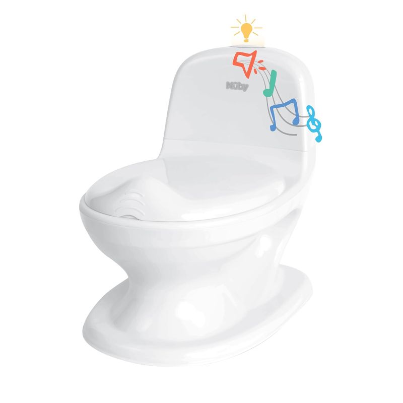 Photo 1 of Nuby My Real Potty Training Toilet with Realistic Flush Button and Sound, 18+ Months, White
