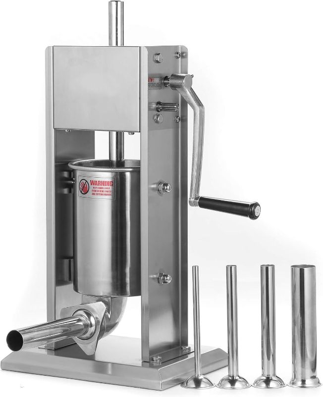 Photo 1 of Stainless Steel Vertical Sausage Filler, Sliver, Double Speed, Easy to Clean (7 Pounds/3 L)

