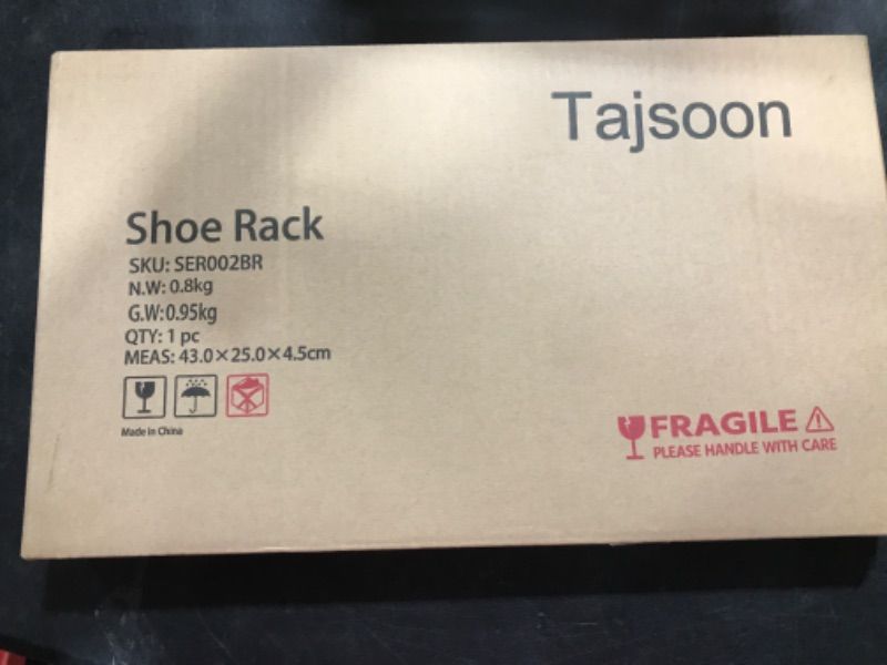Photo 2 of Tajsoon 2-Tier Stackable Shoe Rack Organizer, Expandable & Adjustable Metal Iron Shoes Storage for Entryway Doorway, Bronze Bronze 1 Pack