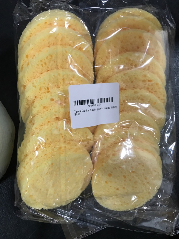 Photo 1 of Turmeric Kojic Acid Reusable Makeup Remover Pads,Turmeric Kojic Acid Cleansing Pads,Turmeric Exfoliating Pads,Turmeric Pads for Face, Facial Sponges for Cleansing?20PCS?