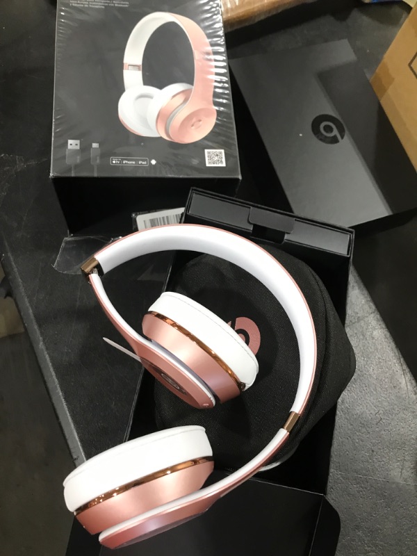 Photo 3 of Beats Solo3 Wireless On-Ear Headphones - Apple W1 Headphone Chip, Class 1 Bluetooth, 40 Hours of Listening Time, Built-in Microphone - Rose Gold (Latest Model)