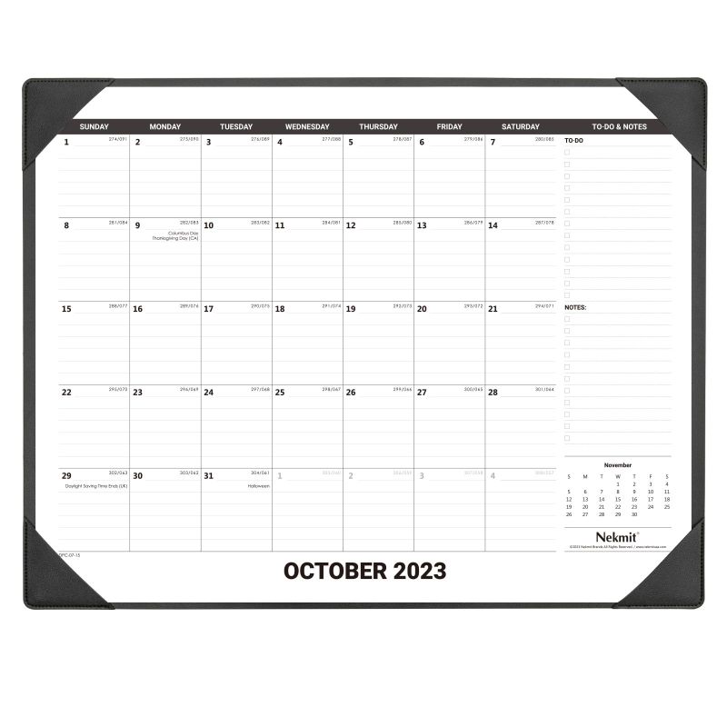 Photo 1 of Nekmit Large Desk Calendar 2024 with Desk Protecting Pad, Runs From Now - December 2024, 22" x 17" Desktop Calendar with TO-DO List & NOTES, Thick Paper, for Home, School or Office Black