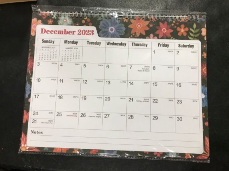 Photo 2 of Ymumuda Wall Calendar 2024-14 Monthly from DEC. 2023 to JAN. 2025, 14" x 11", 2024 Desk/Wall Calendar with Monthly Views& Unruled Blocks, Easy Organizing for Annual Work, Floral 01