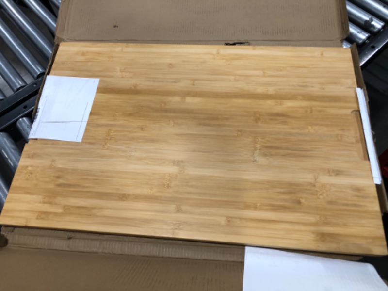 Photo 2 of Extra Large Cutting Board 36 X 24, Wooden Cutting Boards For Kitchen, Bamboo Cutting Board With Juice Groove And Handles, Chopping Board For Cheese, Meat, Turkey. Butcher Block Heavy Duty. XXXXX-Large
