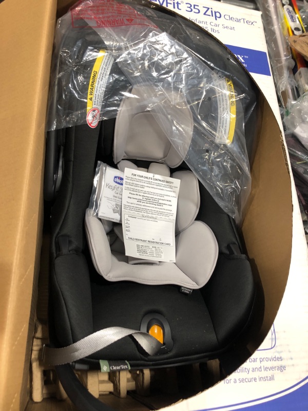 Photo 3 of Chicco KeyFit 35 Zip ClearTex Infant Car Seat - Obsidian | Black Obsidian KeyFit 35 with Zip Privacy Shield