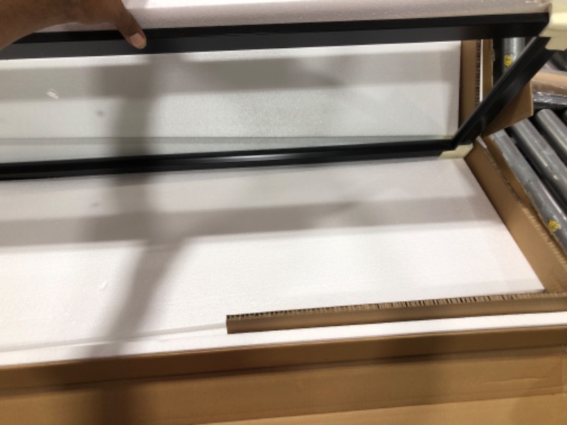 Photo 1 of NeuType Wall Mirror Wall Mounted Mirror, Wall Mirror Full Length Decor Mirror Hanging on The Door or on The Wall, Full Length Wall Mirror with Polystyrene Frame for Home Decoration, Black 43"x16"