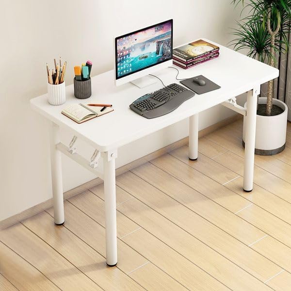 Photo 1 of XUEGW Computer Desk Study Table No Assembly Required, Writing Computer Desk Space Saving Foldable Table Simple… 31.4''*19.6'' Natural