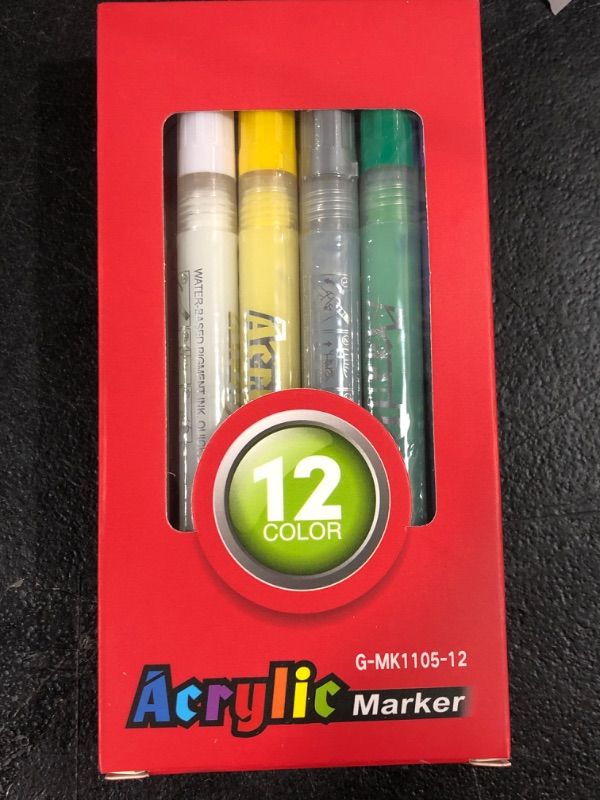 Photo 1 of 12 Color Acrylic Marker Extra Fine 