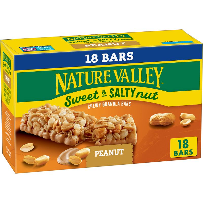 Photo 1 of Nature Valley Granola Bars, Sweet and Salty Nut, Peanut, 1.2 oz, 18 ct BB JUNE 26, 2024