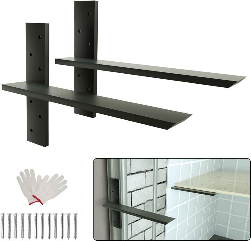 Photo 1 of SORQINOTER-(2-Pcs) 18" Support Countertop T-Shaped Hidden Bracket - 3/8" Thick Heavy-Duty Countertop Brackets - Quartz Marble Granite Countertops Bracket for Floating Vanity,Wall Bars,Wall Bench Seats
