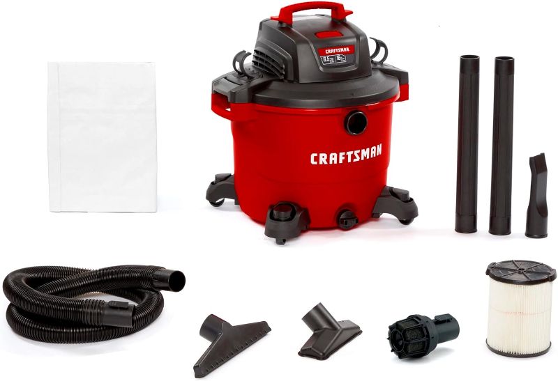 Photo 1 of CRAFTSMAN CMXEVBE18695 16 Gallon 6.5 Peak HP Wet/Dry Vac, Heavy-Duty Shop Vacuum with Muffler/Diffuser and Attachments
