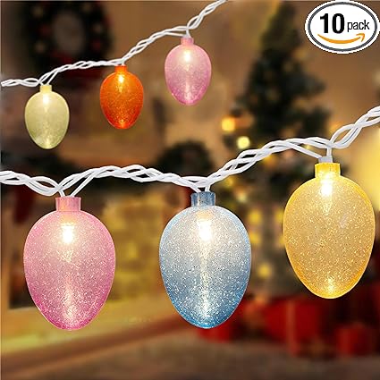Photo 1 of 8.5Ft  String Lights with 10 Shiny Glitter Egg Shaped Lights,
