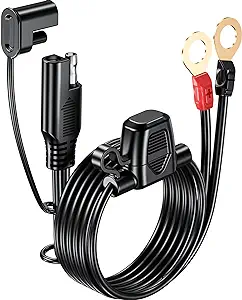 Photo 1 of Kewig Motorcycle Solar SAE Quick Disconnect Extension Cable Adapter - 2FT SAE to O Ring Terminal Harness Quick Disconnect with 10A Fuse 2 Pin Plugs for Tractor, Motorcycle, Trucks, Cars, RV (2pcs)
