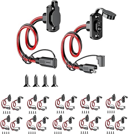 Photo 1 of Kewig SAE Quick Connector Harness, SAE Adapter Male Plug to Female Socket Cable, 1FT 12AWG SAE Extension Cord [ 10 Pack ]
