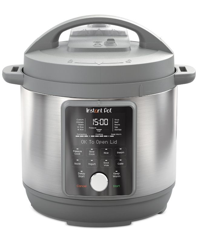 Photo 1 of Silver 8 Qt. Stainless Steel Duo Plus Multi-Use Electric Pressure Cooker with Whisper-Quiet Steam Release, V4
