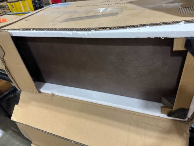 Photo 1 of ROOMTEC 32" Storage Bench for Entryway, Shoe Bench with Storage Removable Basket and 2 Drawers, Entryway Bench with Shoe Storage, Entryway Storage for Living Room, Espresso 32"W x 11.8"D x 20"H Espresso