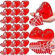 Photo 1 of AMENON 28 Pcs Valentines Hearts Filled Gifts Boxs for kids with Valentines Day Cards Plastic Hearts Boxes Container for Valentines Party Favors Classroom School Exchange Prizes Presents Boys Girls
